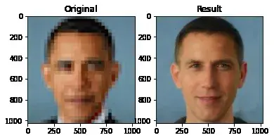 De-pixelization example.